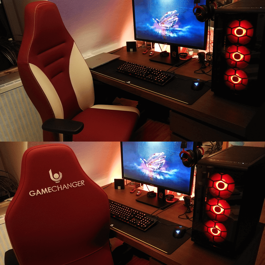 gaming stuhl rot mit logo | Gamechanger