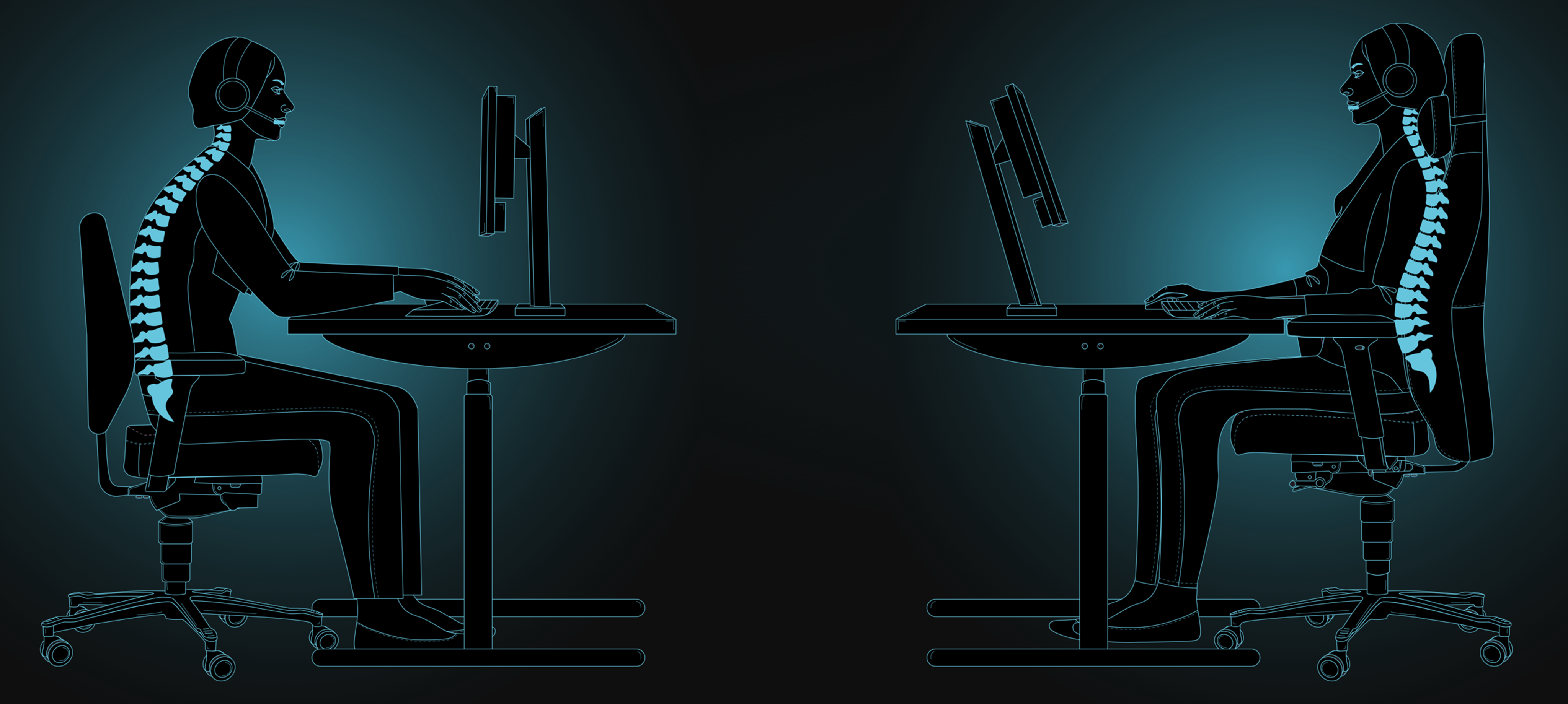 Gaming Set up und Arbeitsplatz richtig einstellen, damit Rückenschmerzen und Verspannungen vermeinden